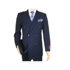 Men Apollo King Double Breasted Suit Classic Peak Lapel Pleated DM22 Navy Blue - J.Valintin Men's Wear Legend - 21025