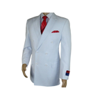 Men Apollo King Double Breasted Suit Classic Peak Lapel Pleated DM26 White - J.Valintin Men's Wear Legend - 21364