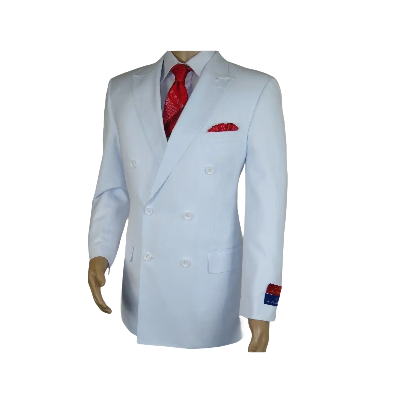 Men Apollo King Double Breasted Suit Classic Peak Lapel Pleated DM26 White - J.Valintin Men's Wear Legend - 21364