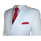 Men Apollo King Double Breasted Suit Classic Peak Lapel Pleated DM26 White - J.Valintin Men's Wear Legend - 21364