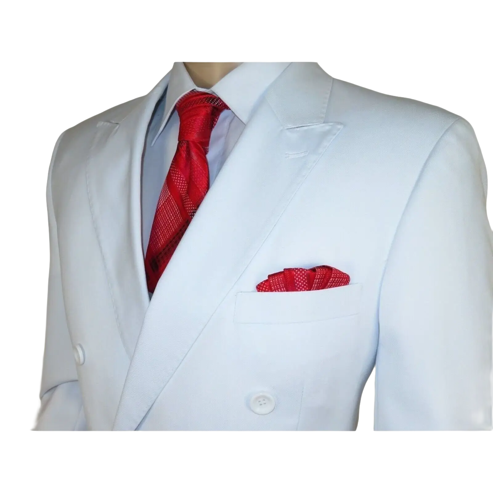 Men Apollo King Double Breasted Suit Classic Peak Lapel Pleated DM26 White - J.Valintin Men's Wear Legend - 21364
