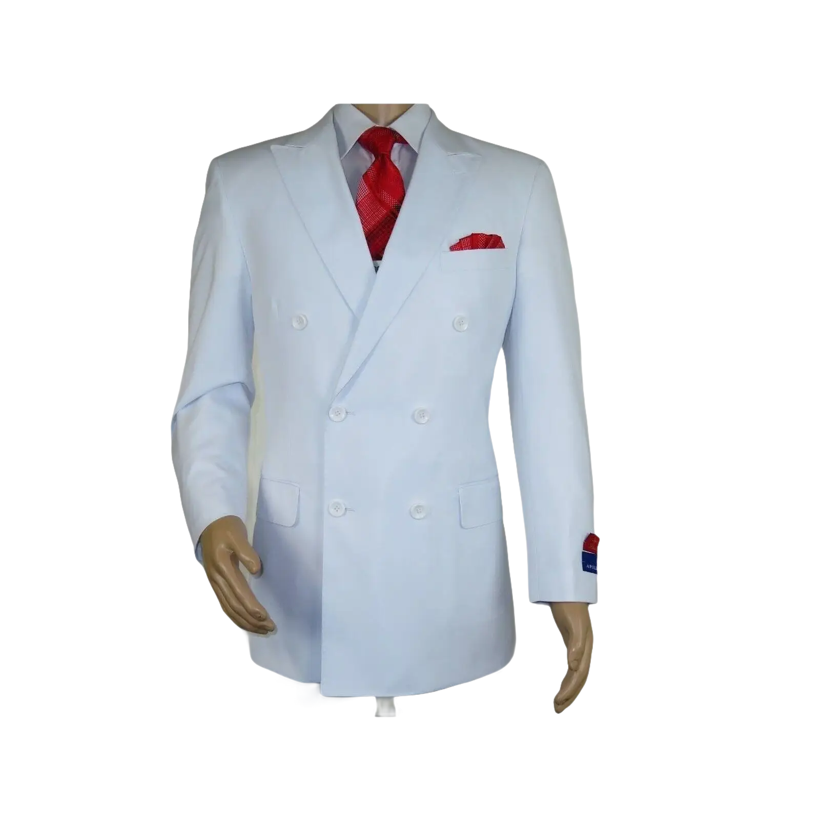 Men Apollo King Double Breasted Suit Classic Peak Lapel Pleated DM26 White - J.Valintin Men's Wear Legend - 21364