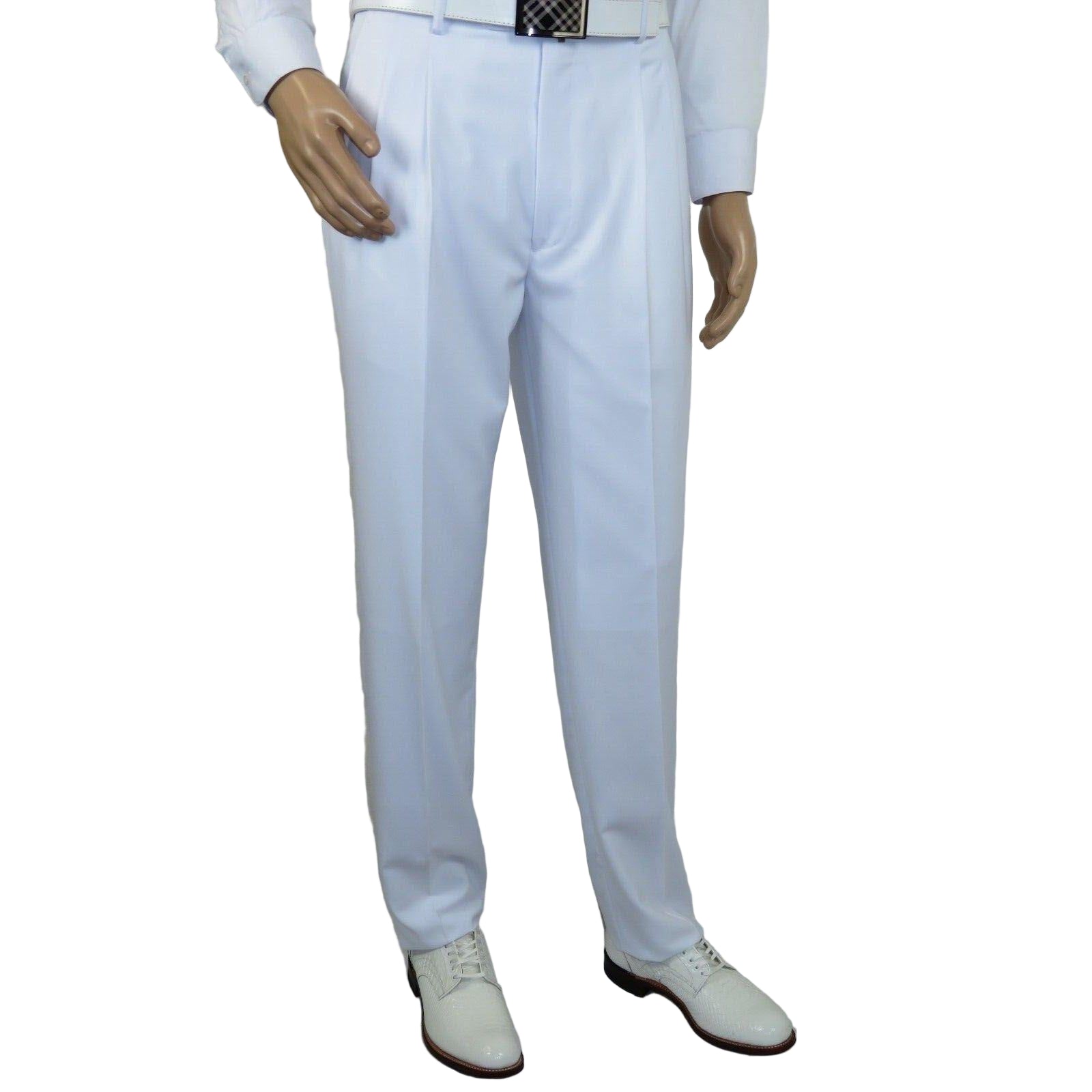 Men Apollo King Double Breasted Suit Classic Peak Lapel Pleated DM26 White - J.Valintin Men's Wear Legend - 21364