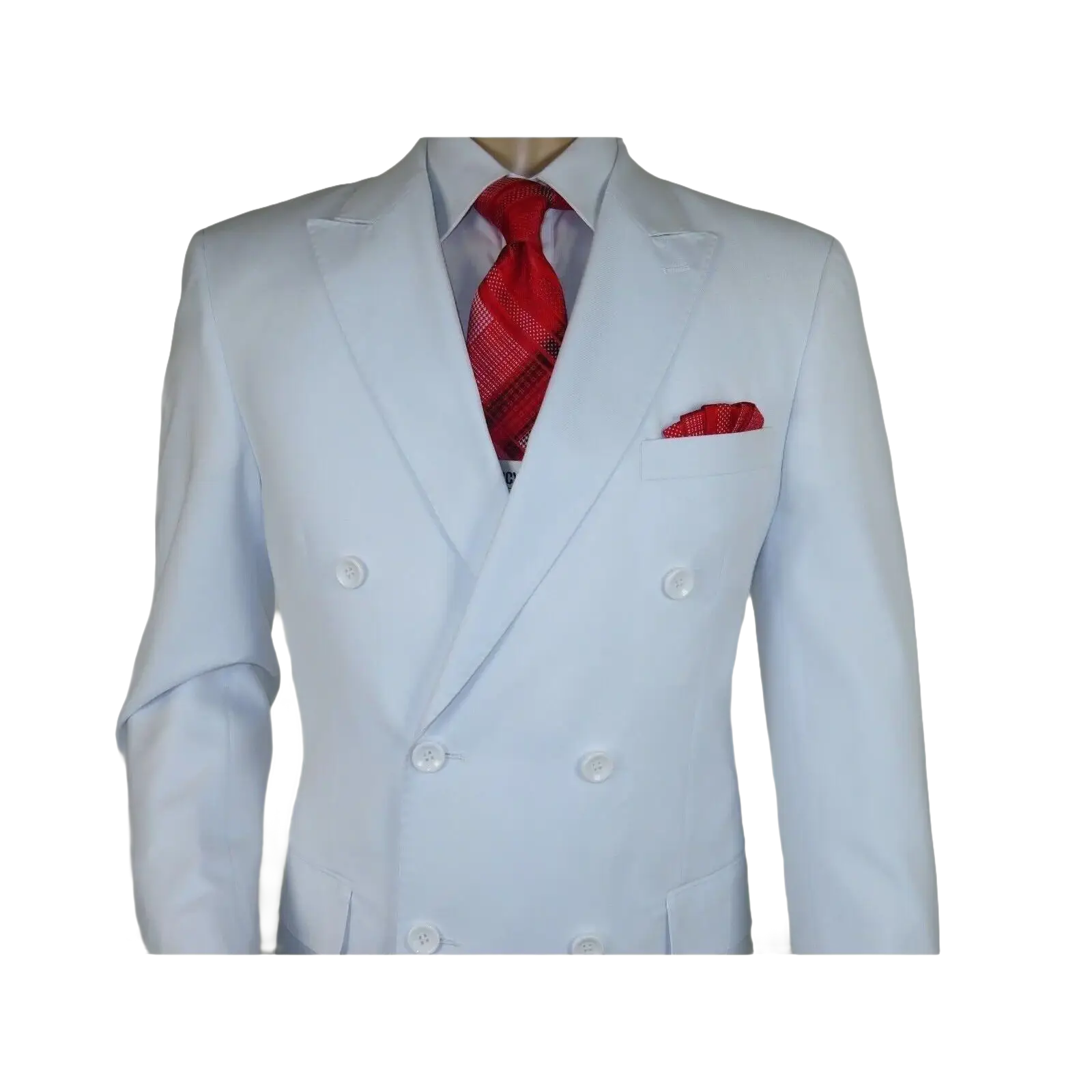 Men Apollo King Double Breasted Suit Classic Peak Lapel Pleated DM26 White - J.Valintin Men's Wear Legend - 21364