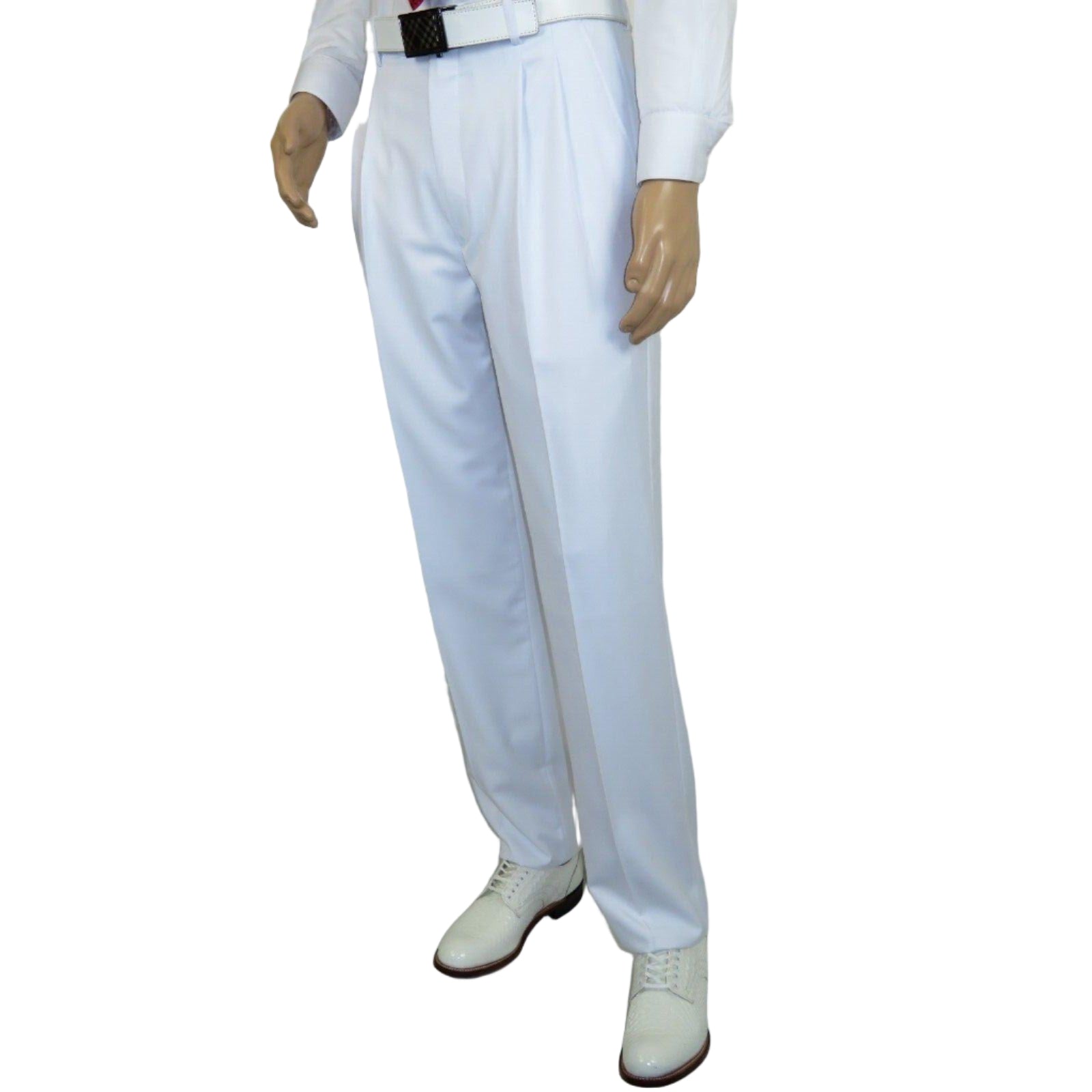 Men Apollo King Double Breasted Suit Classic Peak Lapel Pleated DM26 White - J.Valintin Men's Wear Legend - 21364