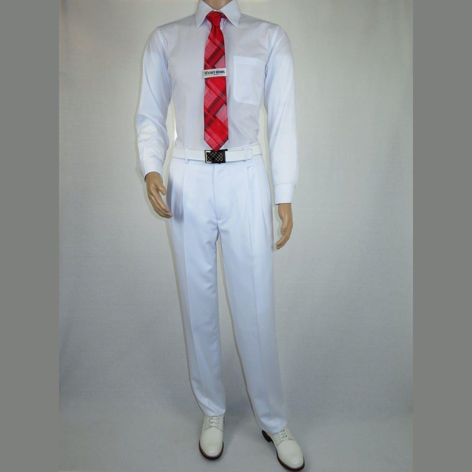 Men Apollo King Double Breasted Suit Classic Peak Lapel Pleated DM26 White - J.Valintin Men's Wear Legend - 21364