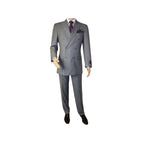 Men Apollo King Double Breasted Suit Classic Peak Lapel Soft Blend DM23 Gray - J.Valintin Men's Wear Legend - 21041