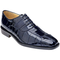 Men Belvedere Shoes Mare Genuine Ostrich Eel Leather Lace up Navy Blue 2P7 - J.Valintin Men's Wear Legend - 2p7 Navy _9