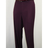 Men BERRAGAMO 3pc Suit Vested Plain front Pants Side Vents Formal A6732 Burgundy - J.Valintin Men's Wear Legend - 71737