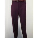 Men BERRAGAMO 3pc Suit Vested Plain front Pants Side Vents Formal A6732 Burgundy - J.Valintin Men's Wear Legend - 71737