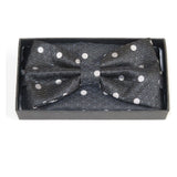 Men Bow Tie Hankie Formal Tuxedo, Business Suit #BT28 Dark Gray Polka Dot - J.Valintin Men's Wear Legend - 92528