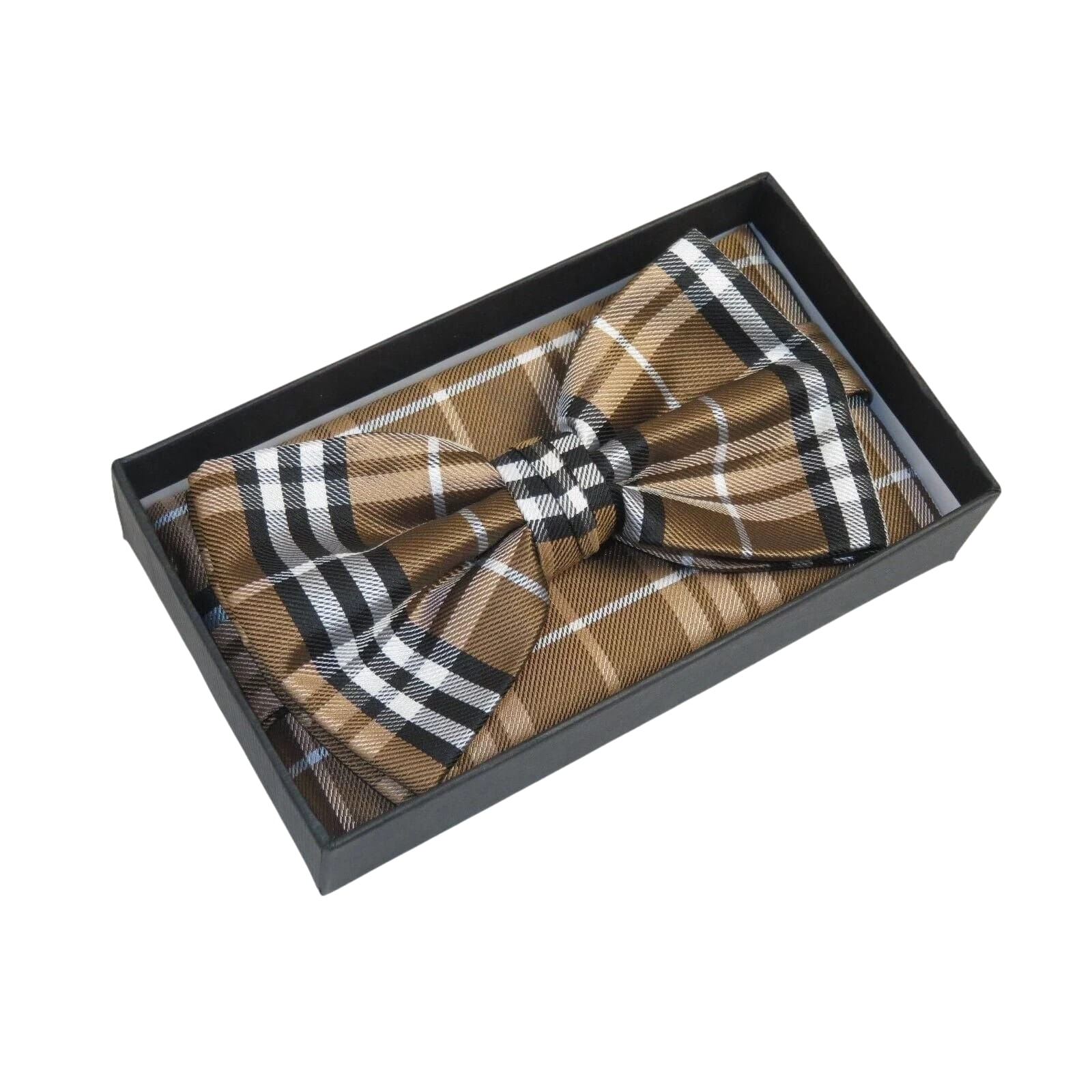 Men Bow Tie Hankie Set Formal Event For Tuxedo or Business Suit #BT23 Brown - J.Valintin Men's Wear Legend - 92523