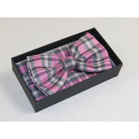 Men Bow Tie/Hankie Formal For Tuxedo or Business Suit #BT25 Pink Gray - J.Valintin Men's Wear Legend - 92525