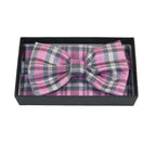 Men Bow Tie/Hankie Formal For Tuxedo or Business Suit #BT25 Pink Gray - J.Valintin Men's Wear Legend - 92525