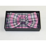 Men Bow Tie/Hankie Formal For Tuxedo or Business Suit #BT25 Pink Gray - J.Valintin Men's Wear Legend - 92525