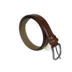 Men Brown Genuine Leather Belt PIERO ROSSI Turkey Soft Full Grain #Brown - B - J.Valintin Men's Wear Legend - 97242