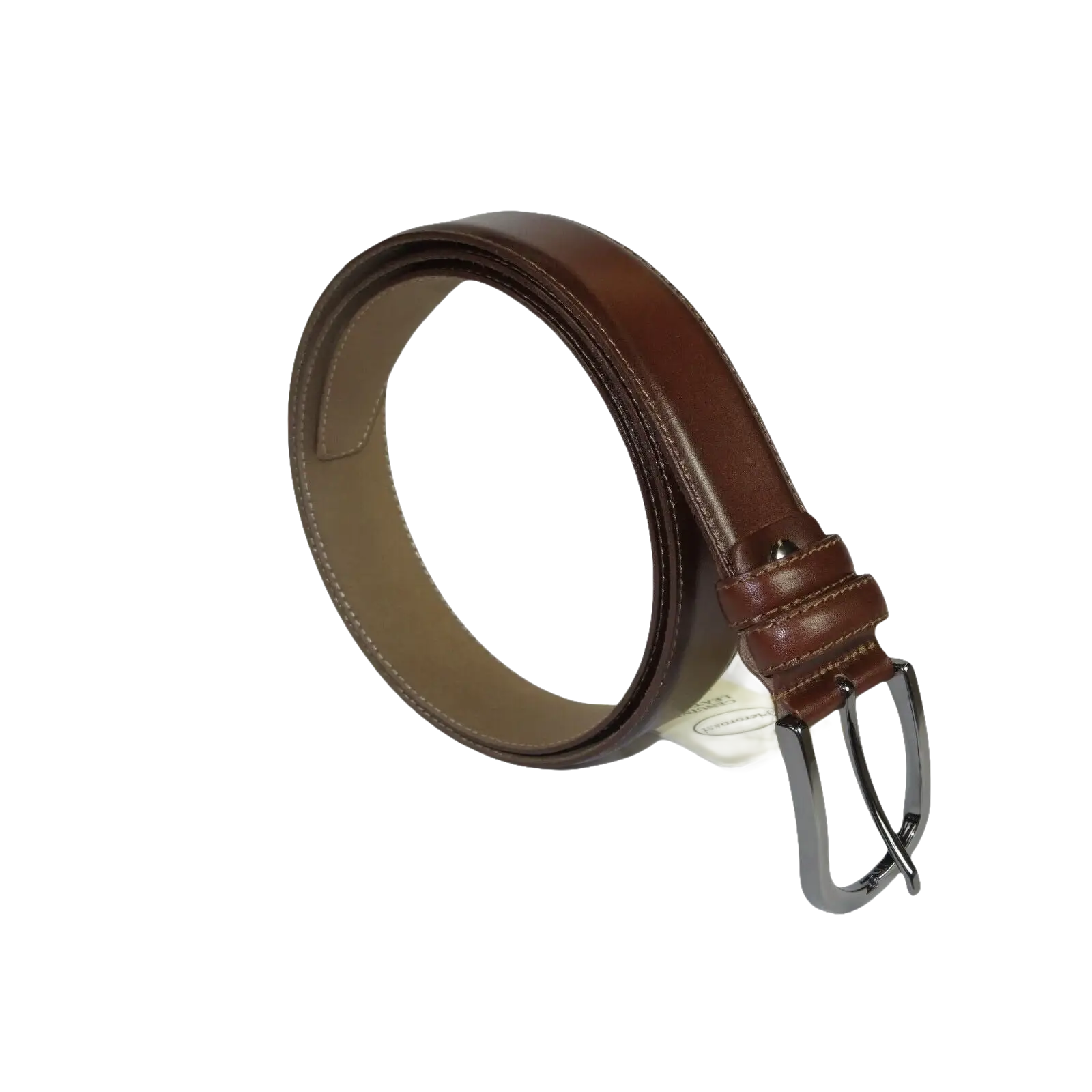 Men Brown Genuine Leather Belt PIERO ROSSI Turkey Soft Full Grain #Brown - B - J.Valintin Men's Wear Legend - 97242