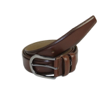 Men Brown Genuine Leather Belt PIERO ROSSI Turkey Soft Full Grain #Brown - B - J.Valintin Men's Wear Legend - 97242