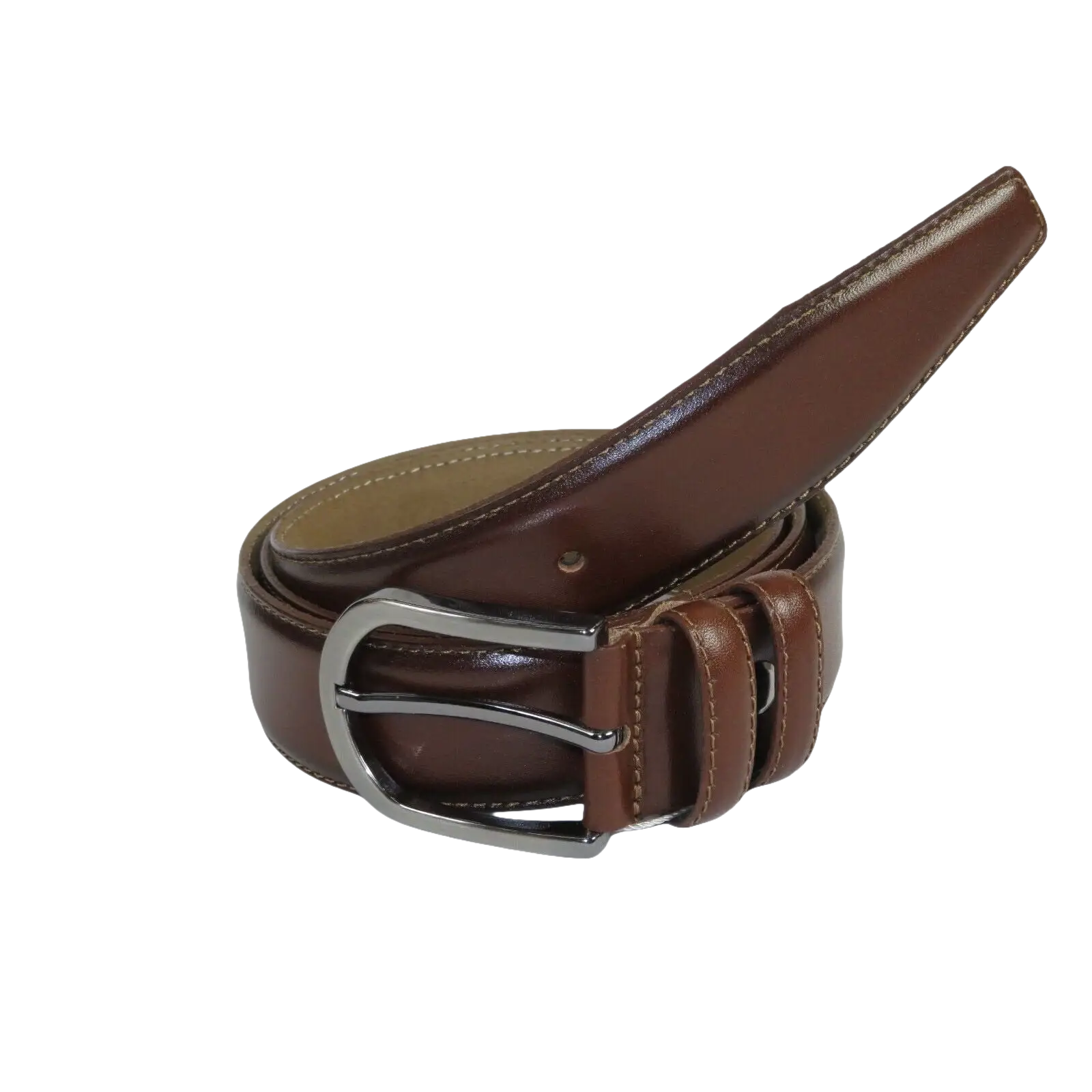 Men Brown Genuine Leather Belt PIERO ROSSI Turkey Soft Full Grain #Brown - B - J.Valintin Men's Wear Legend - 97242