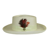 Men Bruno Capelo Braid Straw Style Spring Hat Wide Brim GAMBLER GAMS205 Ivory - J.Valintin Men's Wear Legend - 94464