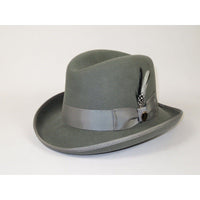 Men Bruno Capelo Dress Formal Hat Australian Wool Homburg Godfather GF115 Gray - J.Valintin Men's Wear Legend - GF115 - Gray - S