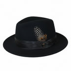 Men Bruno Capelo Dress Hat Australian Wool Crushable Fedora Giovani Un100 Black - J.Valintin Men's Wear Legend - Un100 - black - 2XL