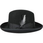 Men Bruno Capelo Dress Hat Australian Wool Homburg Godfather GF100 Black - J.Valintin Men's Wear Legend - 16377