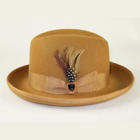 Men Bruno Capelo Dress Hat Australian Wool Homburg Godfather GF103 Camel Tan - J.Valintin Men's Wear Legend - 100295