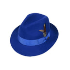 Men Bruno Capelo Fedora Hat Wool 100% Fine Australian Wool Marco MC924 Royal - J.Valintin Men's Wear Legend - MA924 - Royal - S