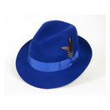 Men Bruno Capelo Fedora Hat Wool 100% Fine Australian Wool Marco MC924 Royal - J.Valintin Men's Wear Legend - MA924 - Royal - S