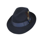 Men Bruno Capelo Fedora Hat Wool 100% Fine Australian Wool Marco MC941 Navy - J.Valintin Men's Wear Legend - MC941 - Navy - S