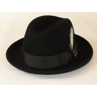 Men Bruno Capelo Hat Australian Wool Crushable Center Dent CHICAGO CH300 Black - J.Valintin Men's Wear Legend - CH300 - black - S