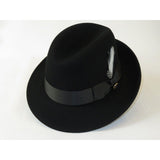 Men Bruno Capelo Hat Australian Wool Crushable Center Dent CHICAGO CH300 Black - J.Valintin Men's Wear Legend - CH300 - black - S