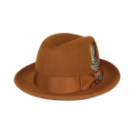 Men Bruno Capelo Hat Australian Wool Crushable Center Dent CHICAGO CH303 Cognac - J.Valintin Men's Wear Legend - 3376