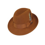 Men Bruno Capelo Hat Australian Wool Crushable Center Dent CHICAGO CH303 Cognac - J.Valintin Men's Wear Legend - 3376
