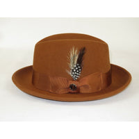 Men Bruno Capelo Hat Australian Wool Crushable Center Dent CHICAGO CH303 Cognac - J.Valintin Men's Wear Legend - 3376