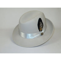 Men Bruno Capelo Hat Australian Wool Crushable Center Dent Florence FL523 Silver - J.Valintin Men's Wear Legend - FL523 - Silver - S