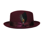 Men Bruno Capelo Hat Australian Wool Crushable Center Dent Florence FL524 Wine - J.Valintin Men's Wear Legend - FL524 - Burg - S
