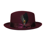 Men Bruno Capelo Hat Australian Wool Crushable Center Dent Florence FL524 Wine - J.Valintin Men's Wear Legend - FL524 - Burg - S