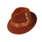 Men Bruno Capelo Hat Australian Wool Crushable Fedora Giovani UN114 Brandy Brown - J.Valintin Men's Wear Legend - un114 - brandy - S
