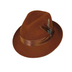 Men Bruno Capelo Hat Australian Wool Crushable Fedora Giovani UN125 Cognac Brown - J.Valintin Men's Wear Legend - 100287