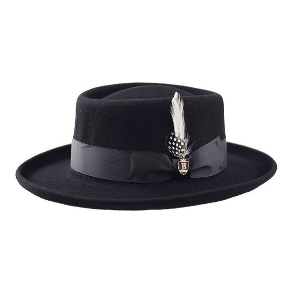 Men Bruno Capelo Hat Australian Wool Crushable Wide Brim GAMBLER GAM100 Black - J.Valintin Men's Wear Legend - Gam100 - Black - S