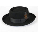 Men Bruno Capelo Hat Australian Wool Crushable Wide Brim GAMBLER GAM100 Black - J.Valintin Men's Wear Legend - Gam100 - Black - S