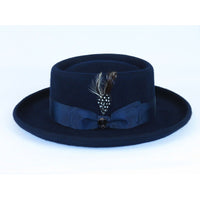 Men Bruno Capelo Hat Australian Wool Crushable Wide Brim GAMBLER GAM102 Navy - J.Valintin Men's Wear Legend - Gam102 - Navy - S