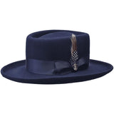 Men Bruno Capelo Hat Australian Wool Crushable Wide Brim GAMBLER GAM102 Navy - J.Valintin Men's Wear Legend - Gam102 - Navy - S