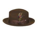 Men Bruno Capelo Hat Australian Wool Fedora Untouchable EXECUTIVE EX321 Brown - J.Valintin Men's Wear Legend - EX321 - Brown - S