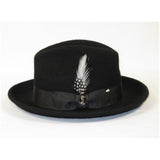 Men Bruno Capelo Hat Australian Wool Fur Look Fedora Beaver BV730 Black - J.Valintin Men's Wear Legend - BV730 - Black - S