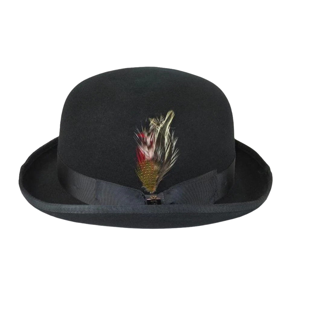 Men Bruno Capelo Hat Australian Wool Round Crown Bowler Derby BO320 Black - J.Valintin Men's Wear Legend - BO320 - Black - S