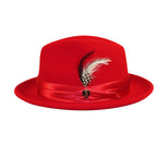Men Bruno Capelo Hat Australian Wool soft Crushable Fedora Giovani Un105 Red - J.Valintin Men's Wear Legend - UN105 - Red - S
