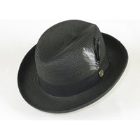 Men Bruno Capelo Summer Spring Soft Straw Style Hat Godfather GF200 Black - J.Valintin Men's Wear Legend - 94380